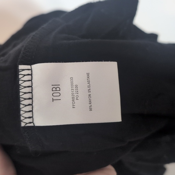 Tobi Open Sleeve Long Sleeve Black Mini Dress - Picture 4 of 5